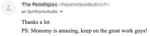 Customer feedback about Monomy, review 11