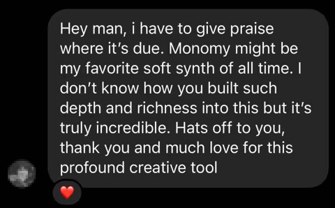 Customer feedback about Monomy, review 3